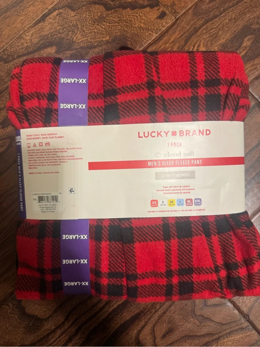 Lucky Brand Red and Black Plaid Kids Pajama Pants